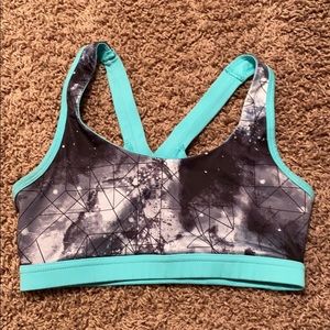 Galaxy colored sports bra